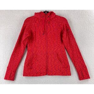 Athleta Home Team Jacket Womens Small Orange Space Dye Full Zip‎ Hoodie Stretch